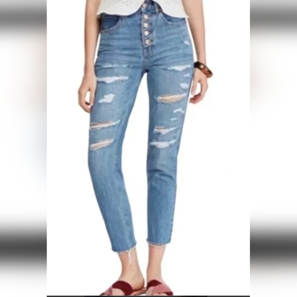 Free People/We The Free Distressed Jeans - Picture 2 of 13